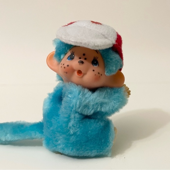 Vintage Monchichi Finger Hugger Monkey Mini Toy Canada Hat - Picture 2 of 16